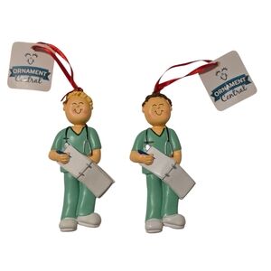 Scrub Nurse Ornaments  MALE with Stethoscope